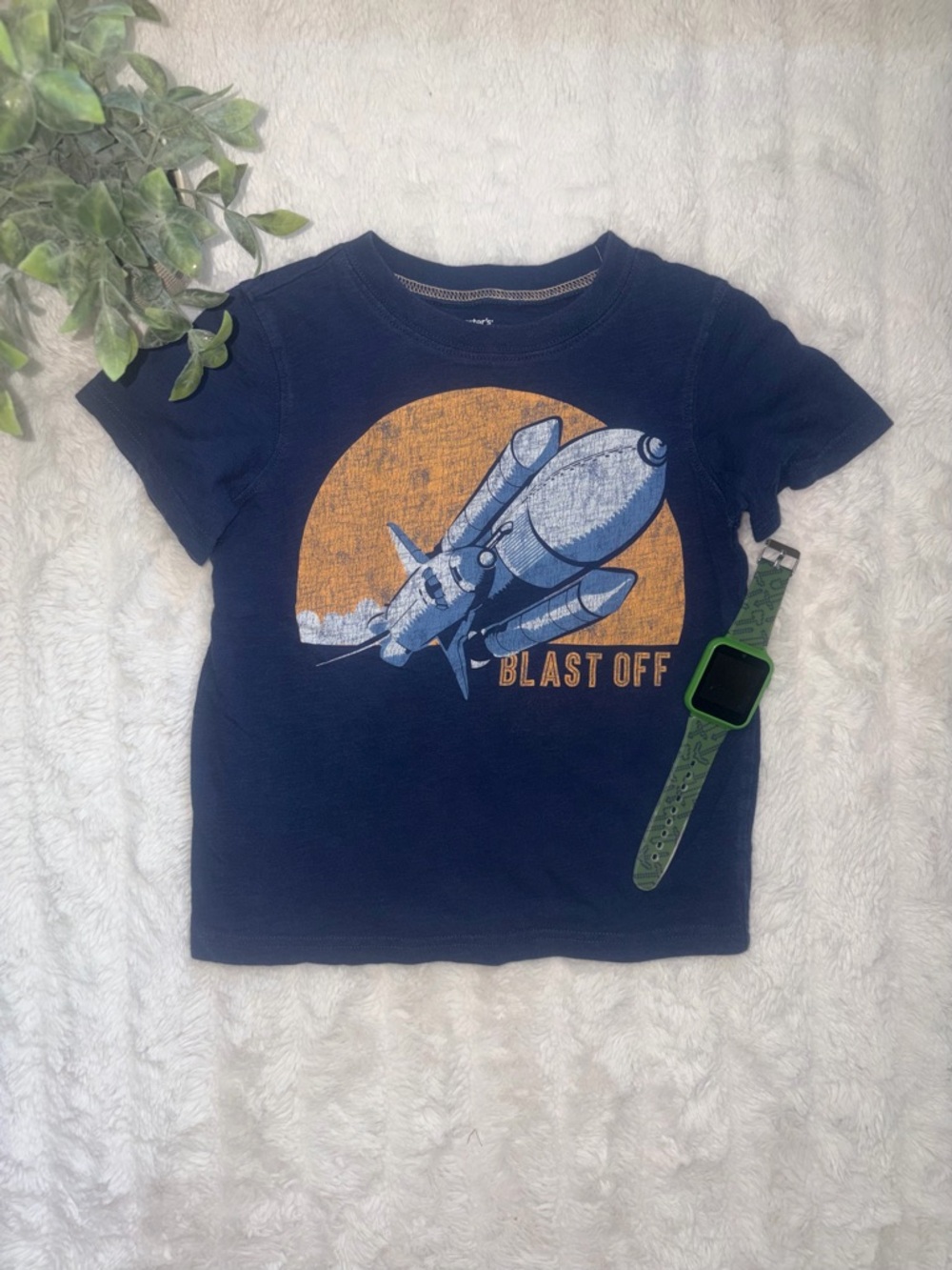 Carter’s Kids Rocket “Blast Off” Graphic Tee Navy Size 4